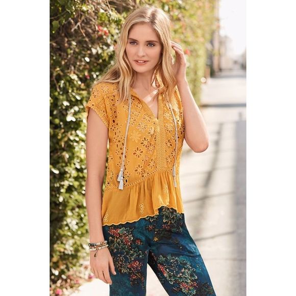 Johnny Was Persimmon Leith Top Rayon Medium NWT - Picture 1 of 9